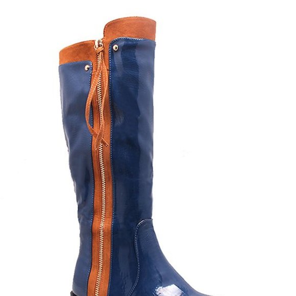 FFC New York Navy Patent & Luggage Cory Boot - Picture 2 of 2